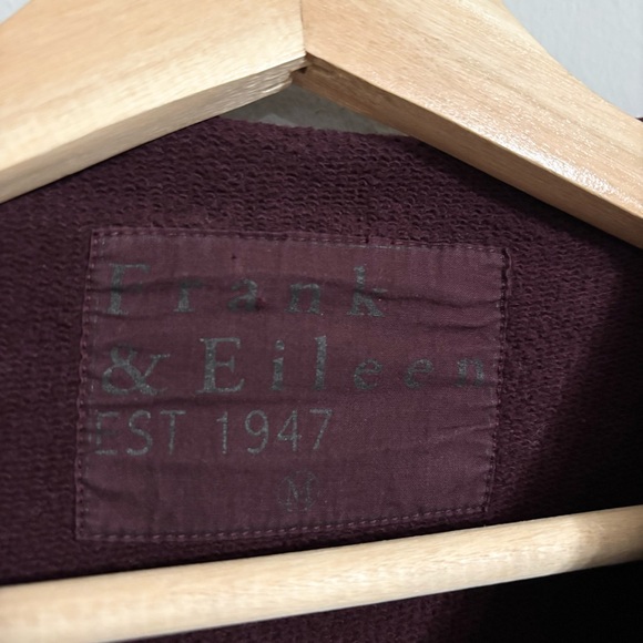 Frank and Eileen Maroon Burgundy Mock Neck 100% Cotton Long Sleeve Sweater - Picture 2 of 5